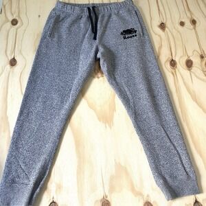 Roots Mens Sweatpants Joggers Heather Gray Logo Comfortable Lounge Size L